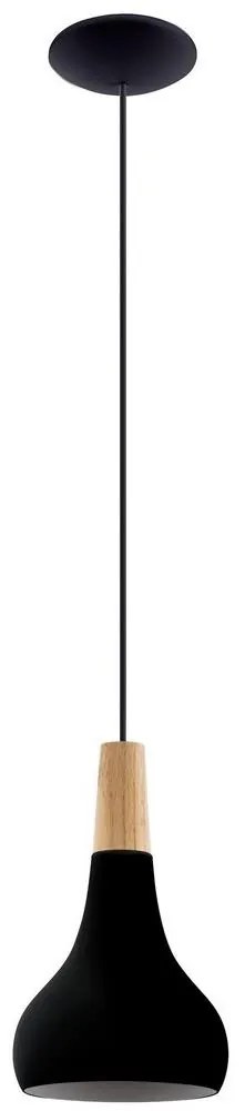Eglo 900161 - Luster na lanku SABINAR 1xE27/40W/230V pr. 18 cm čierna
