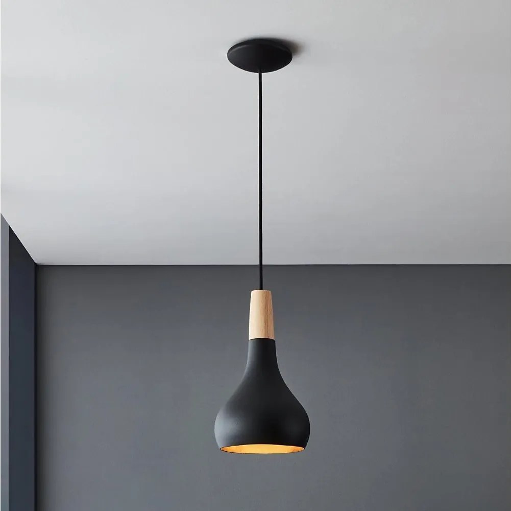 Eglo 900161 - Luster na lanku SABINAR 1xE27/40W/230V pr. 18 cm čierna