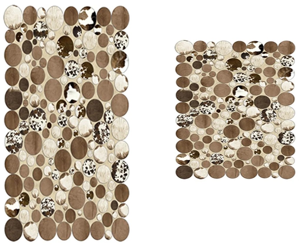 Kúpeľňová súprava koberčekov PATCH hnedá