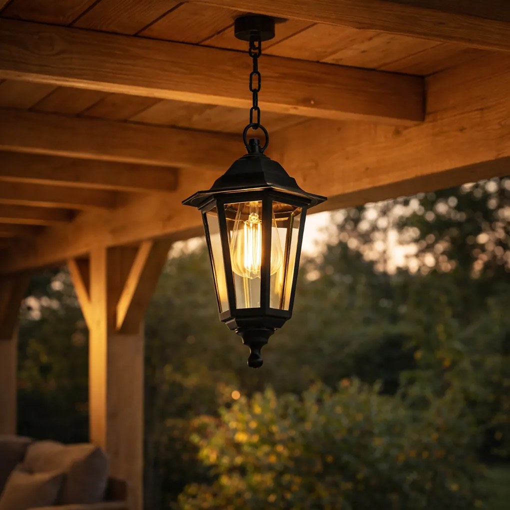Závesné svietidlo pre exteriér čierne - New Haven