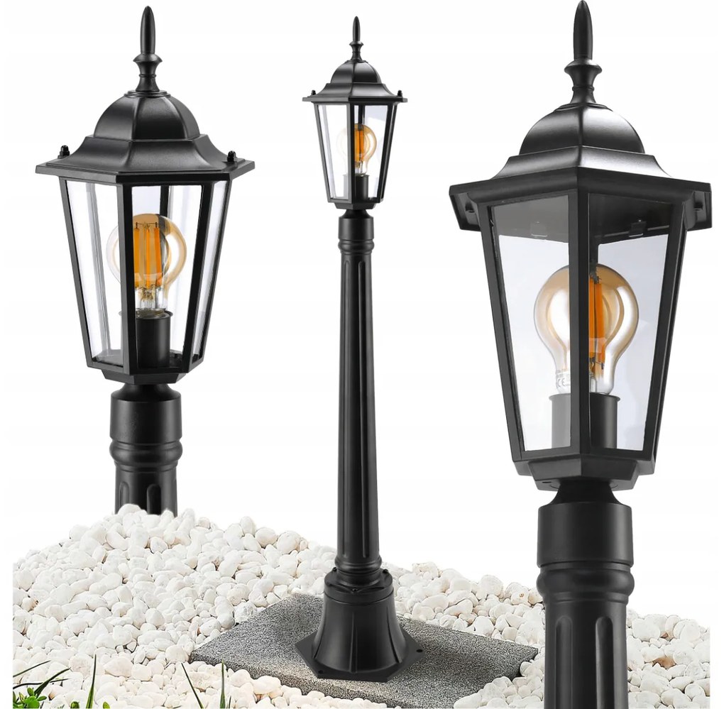 BERGE Záhradná lampa Stĺp Lampáš LED E27 105cm