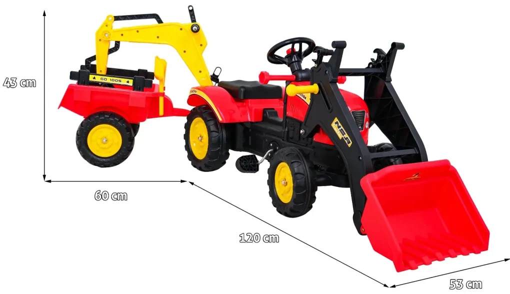 Traktor s prívesom a príslušenstvom Ramiz - 3009.CR
