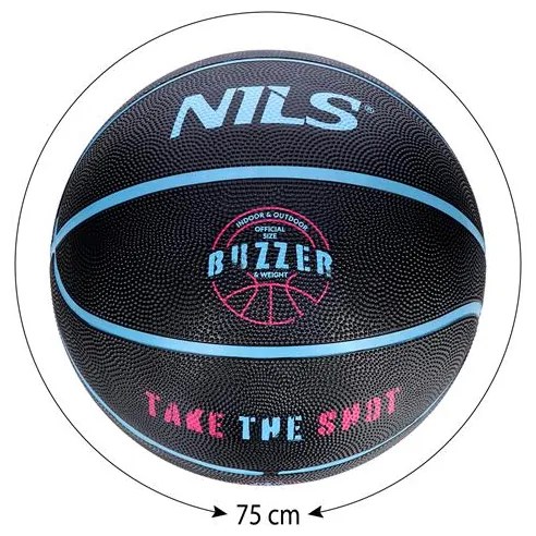 Basketbalová lopta NILS NPK271 Buzzer 7 - čierna