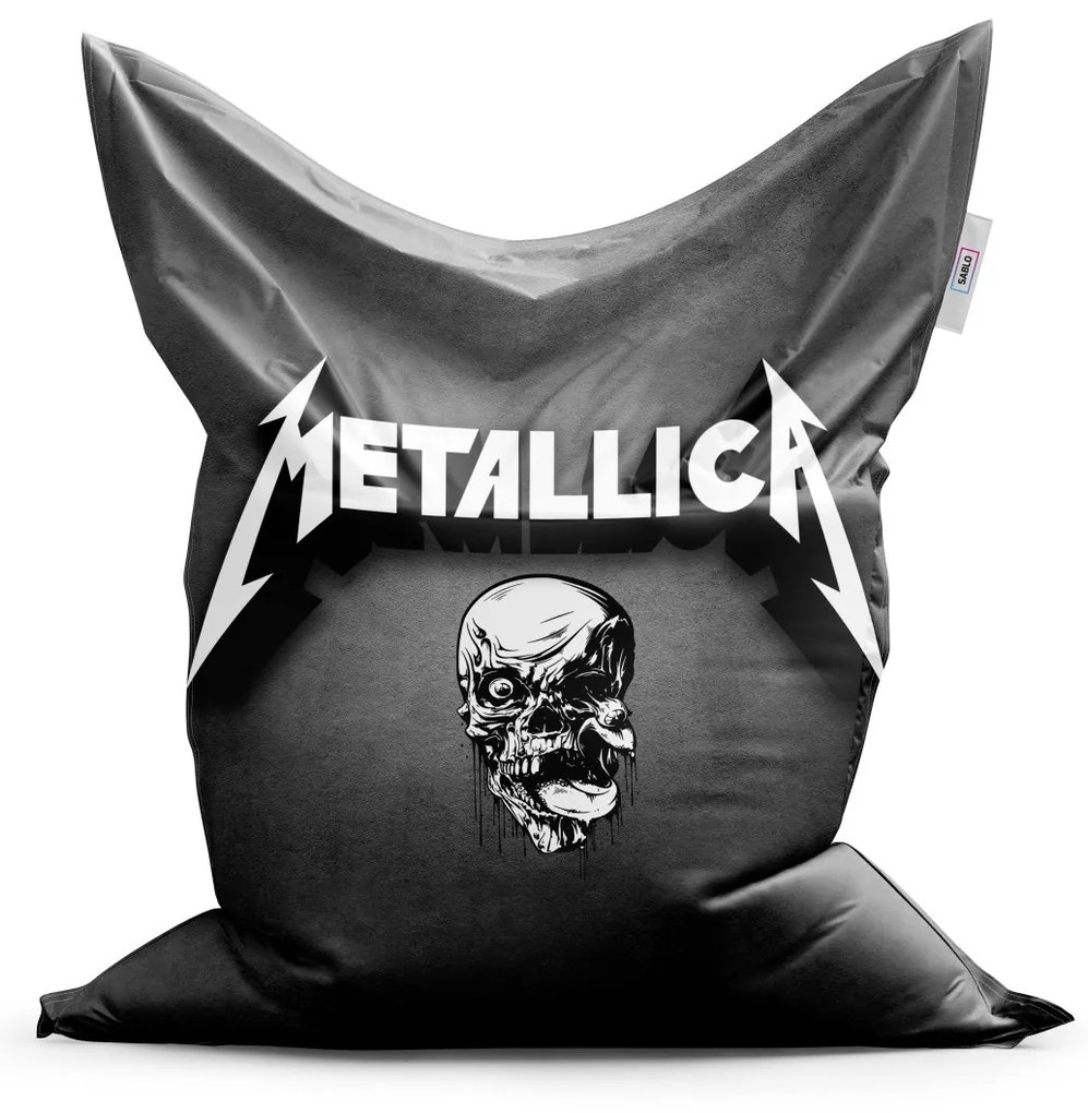 Sablio Sedací vak METALLICA Lebka Sivá - 150x100 cm
