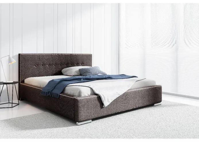 Čalúnená posteľ Ingrid s úložným priestorom hnedá 200 x 200