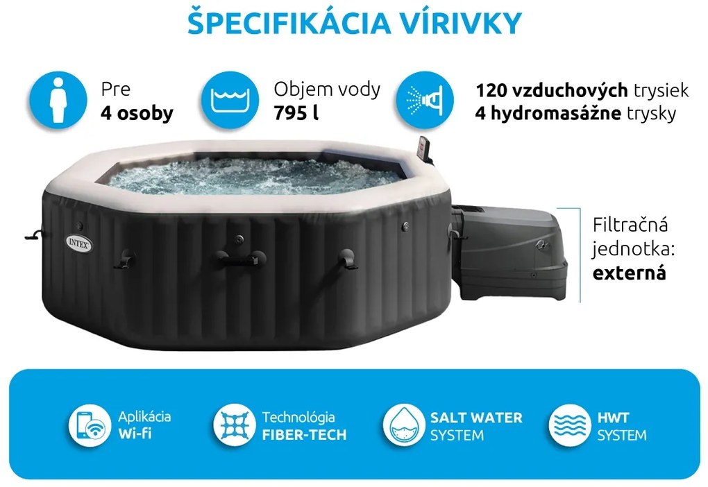 Intex | Nafukovacia vírivka Pure Spa - Jet & Bubble Deluxe HWS 4 | 11400242