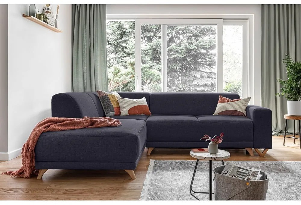 Antracitová rozkladacia/s úložným priestorom rohová pohovka (ľavý roh/do L) Classy Sophie – Miuform