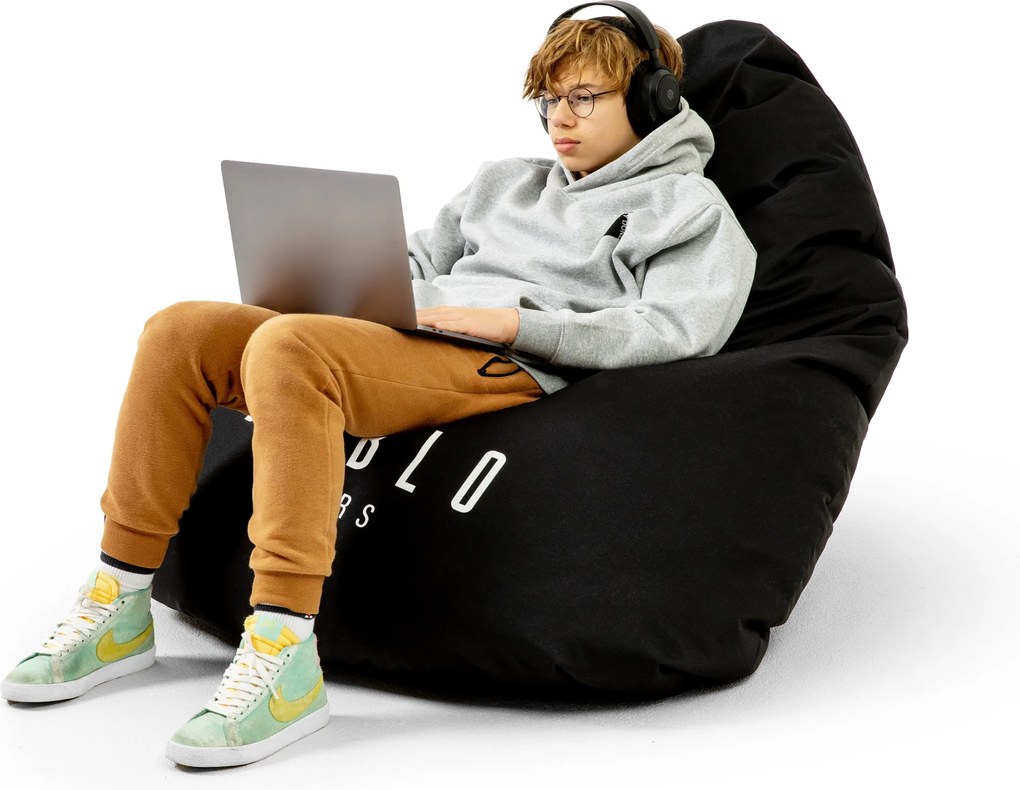 Herné kreslo sedací vak Diablo Chairs, čierny