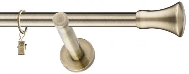 Dekorstudio Mosadzná jednoradová garniža MONACO 19mm Dĺžka: 120cm, Typ uchytenia: Držiak modern, Typ príslušenstva: Bez príslušenstva