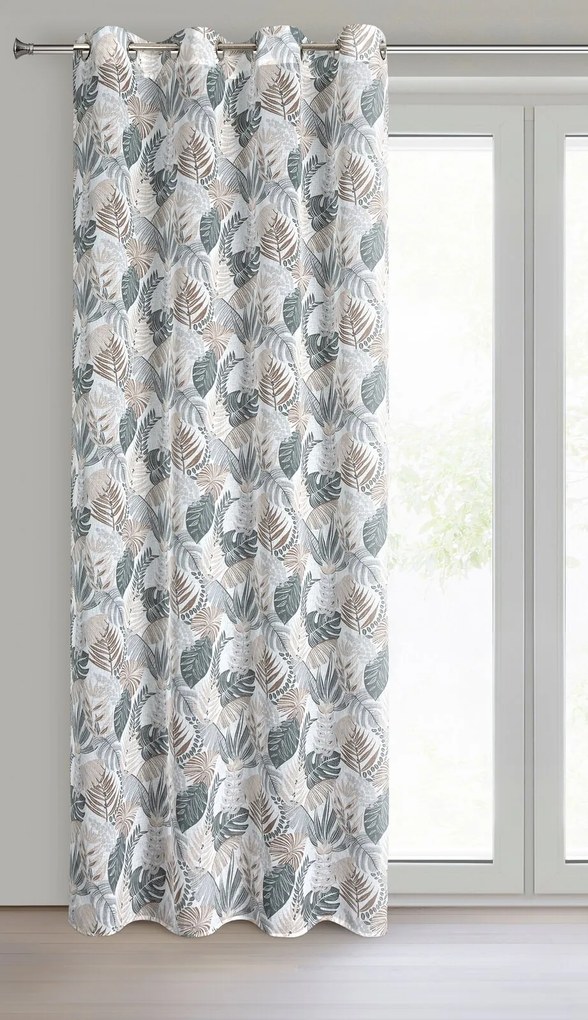 ZÁVES NA KRÚŽKOCH AMELA 150X250 CM LISTY