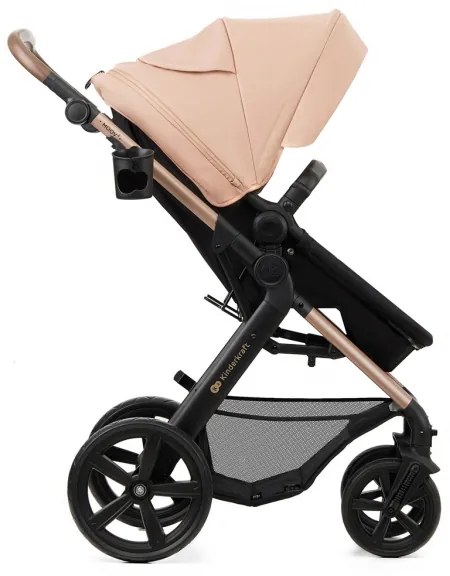 KINDERKRAFT - Kombinovaný kočík 3v1 MOOV 2 Sand beige + autosedačka MINK PRO