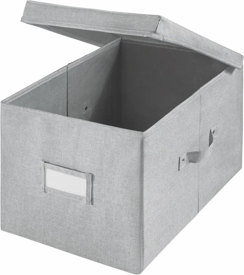 Sivý úložný box iDesign Codi, 39 × 28 cm