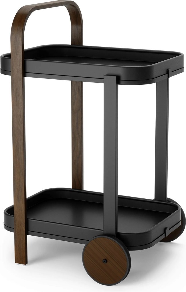 XXXLutz SERVÍROVACÍ VOZÍK, čierna, farba vlašského orecha, 44/80/50 cm Umbra - Barový nábytok - 007422028801