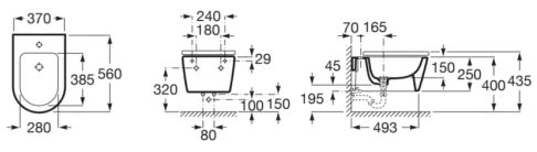Roca A357525000 - Závesný bidet INSPIRA keramika/biela