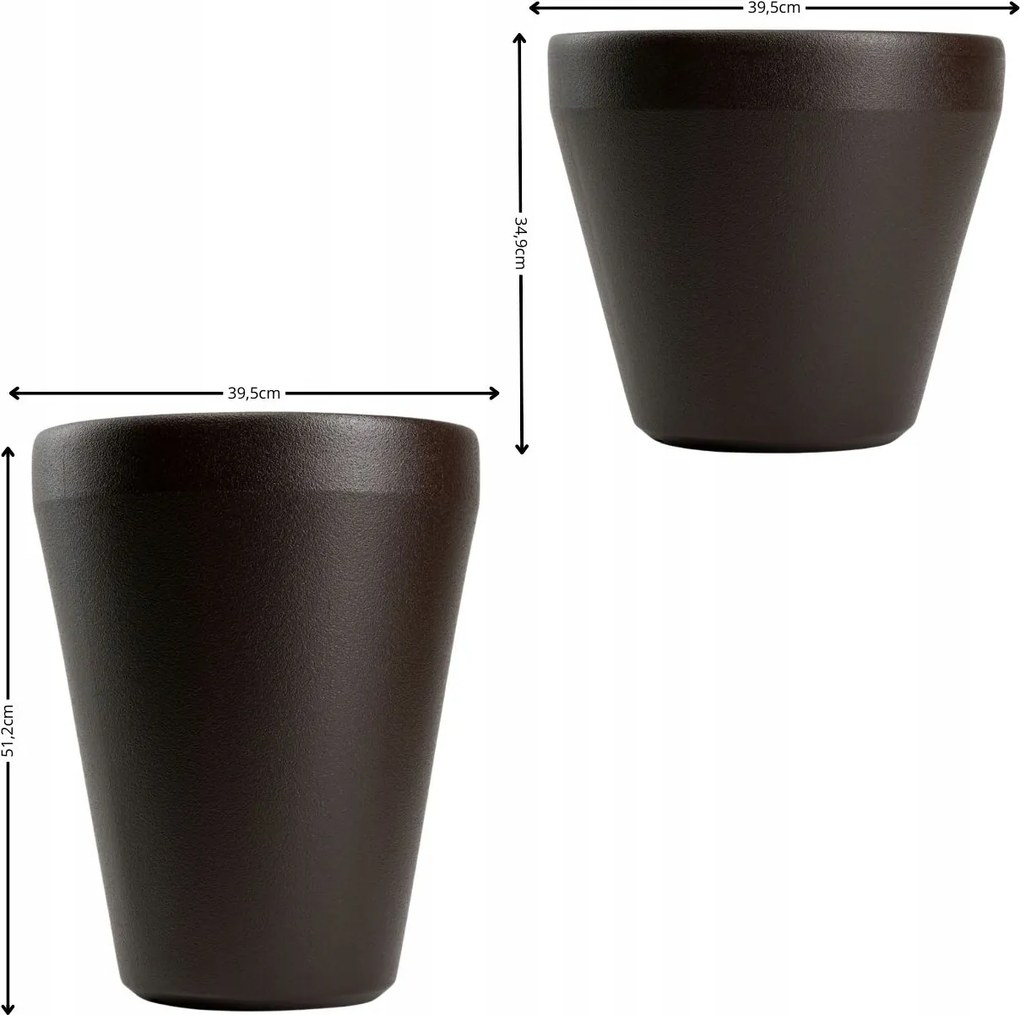 Sada 2 ks květináčů Purea 51,2x39,5/34,9x39,5 cm mokka hnědá