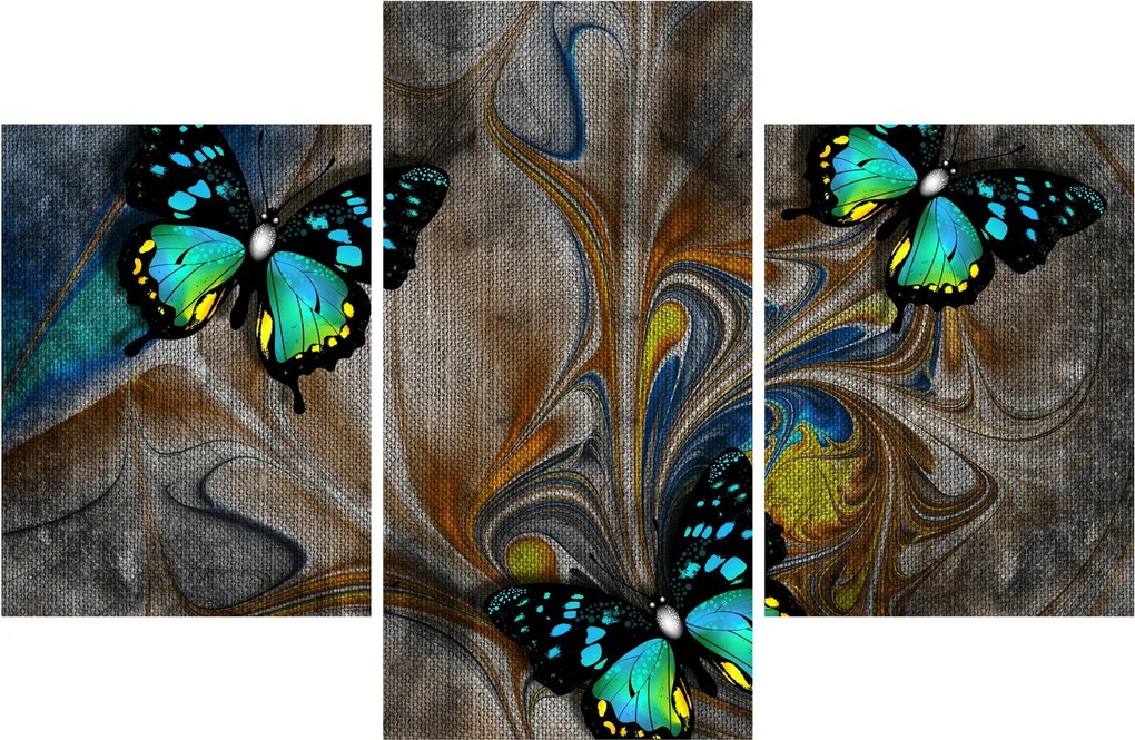 Obraz - Žiariví motýle na obraze (90x60 cm)