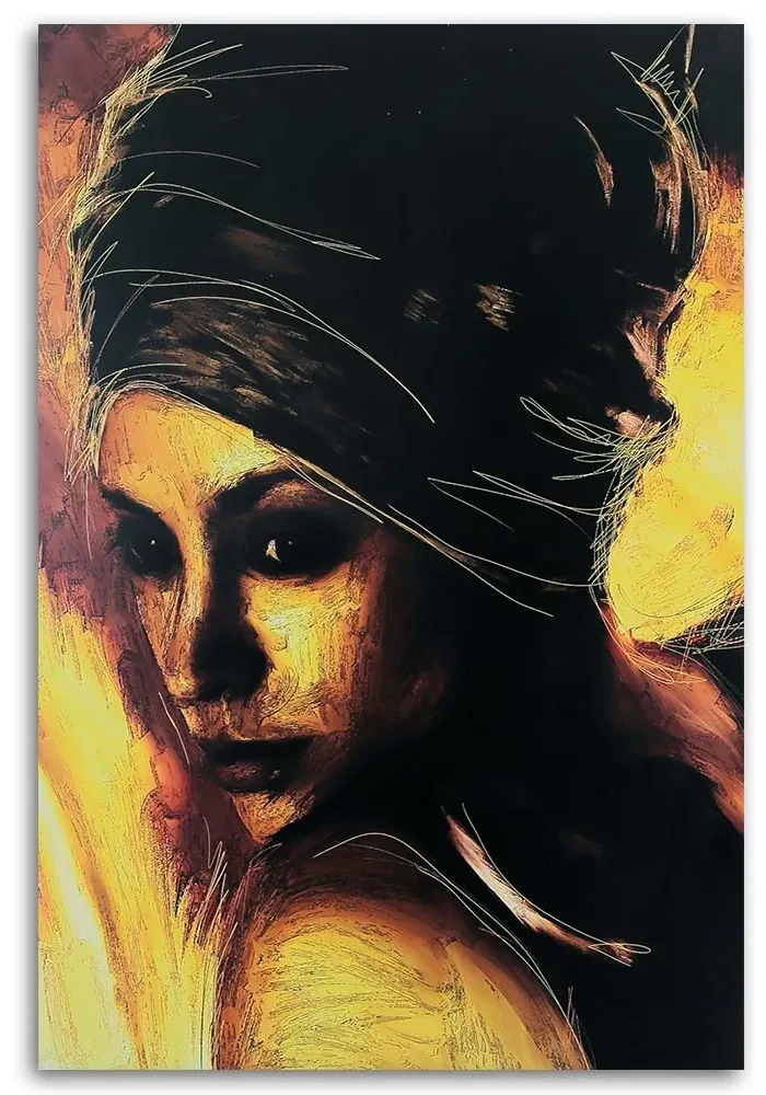 Gario Obraz na plátne Introvertná žena, portrét Rozmery: 60 x 90 cm