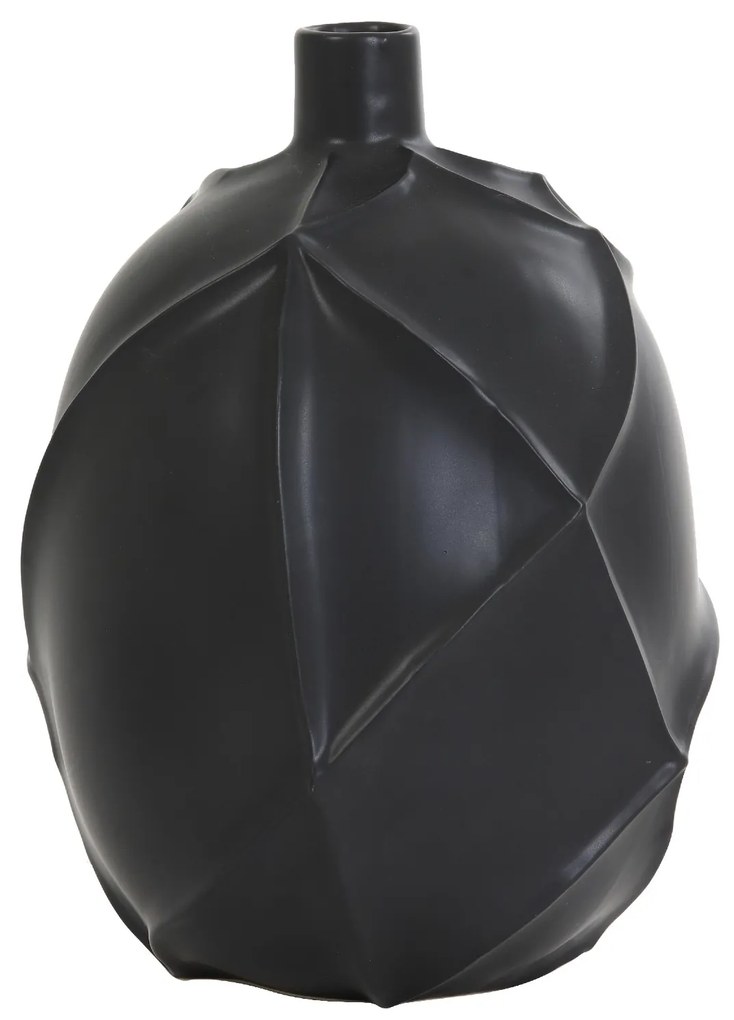 Dekoratívna keramická váza VENTANO, matt black, Ø19xV27 cm