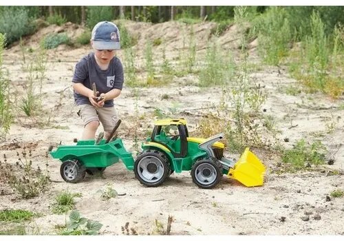 Lena Traktor s lyžicou 60cm a prívesom 45cm plast v krabici