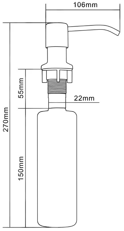 Mexen príslušenstvo, dávkovač saponátu do kuchynského drezu, oceľová (inox), 6601320-99