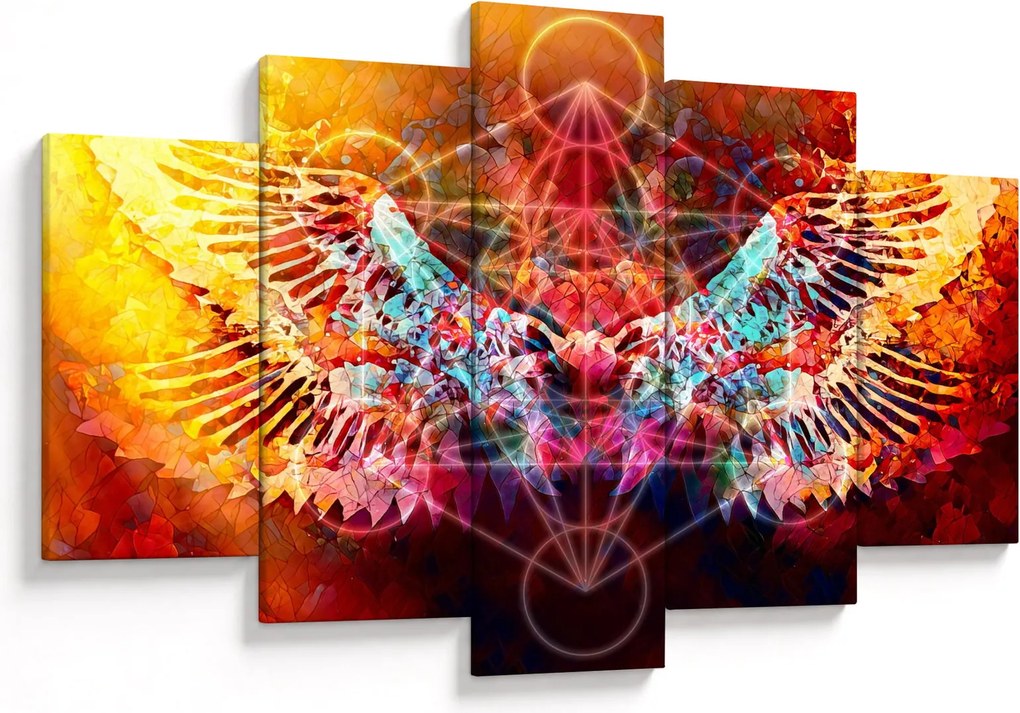 Obraz - Merkaba s krídlami, abstrakcia (150x105 cm)