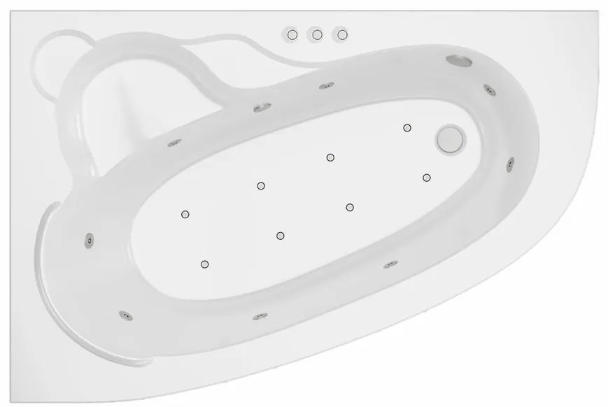 Vaňa s hydromasážou Timor 150/100 L 8DW+8DP pneumatické ovládanie