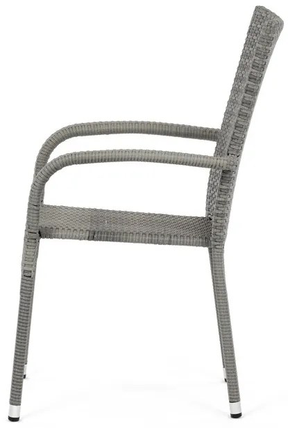 Autronic BONTEC Záhradná stolička, kov, polyratan, sivá, AZC-S2114 GREY Farba: Šedá