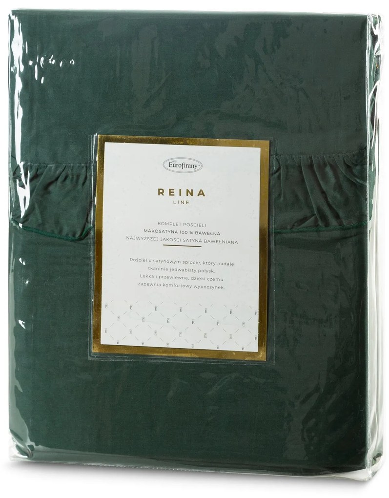 SATÉNOVÉ OBLIEČKY REINA23E 200X220 CM, 2KS 70X80 CM TMAVOZELENÉ