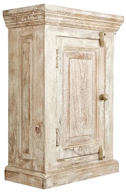 furniture-nabytek.cz - Masívna kúpeľňová nástenná skrinka Patina z mangového dreva, lakovaná, prírodná farba – 48×24×70 cm