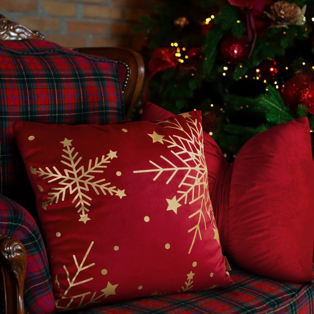 VIANOČNÁ DEKORAČNÁ OBLIEČKA NA VANKÚŠ ELEGANCE2 45X45 CM VZOROVANÁ