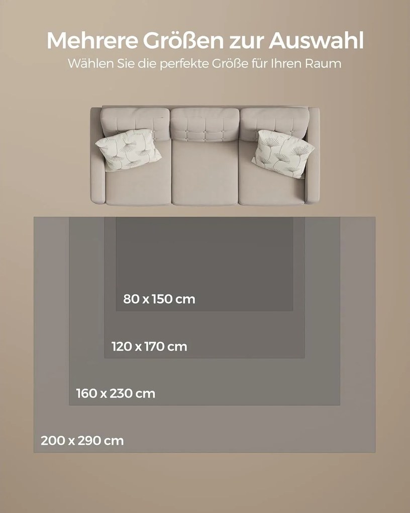 Koberec,  200 x 290 cm, protišmykový, možno prať v práčke, sivý