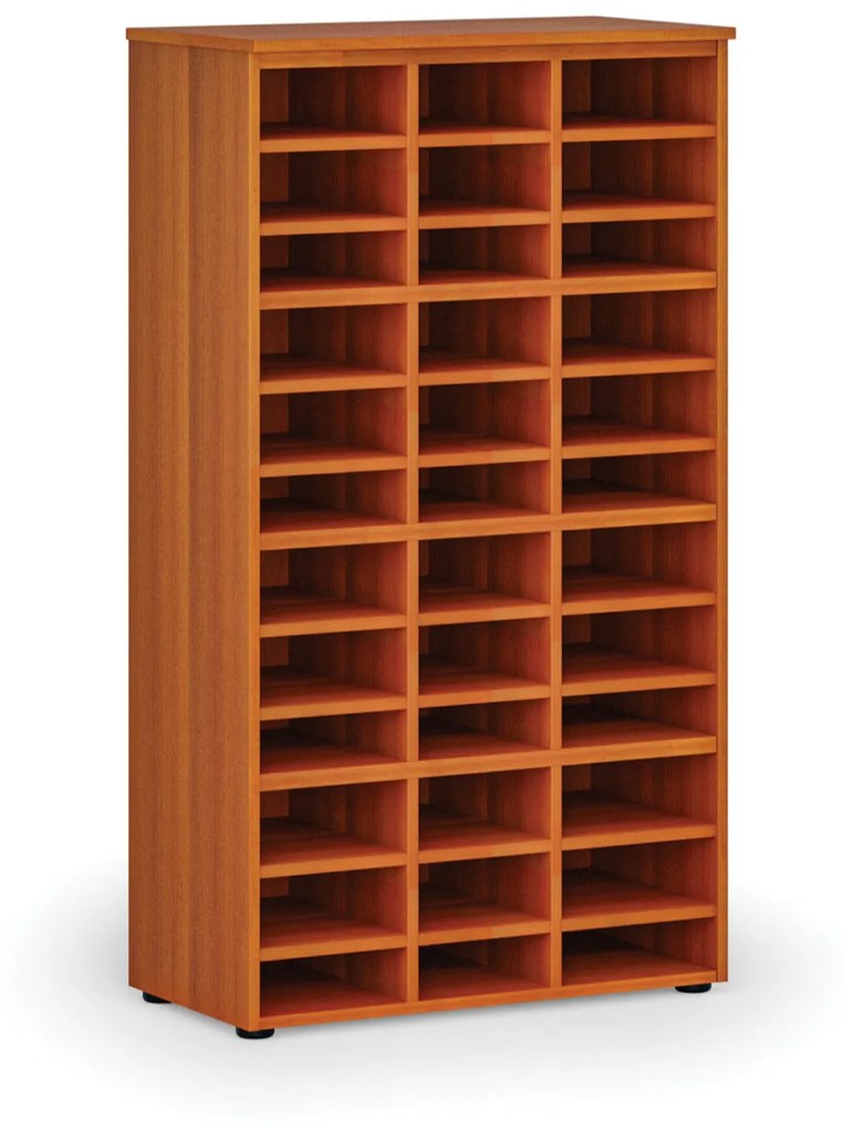 Triediaci regál PRIMO WOOD, 1434 x 800 x 420 mm, 36 priehradok, čerešňa