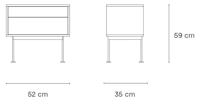 Nočný stolík okoy 52 x 59 cm antracit MUZZA