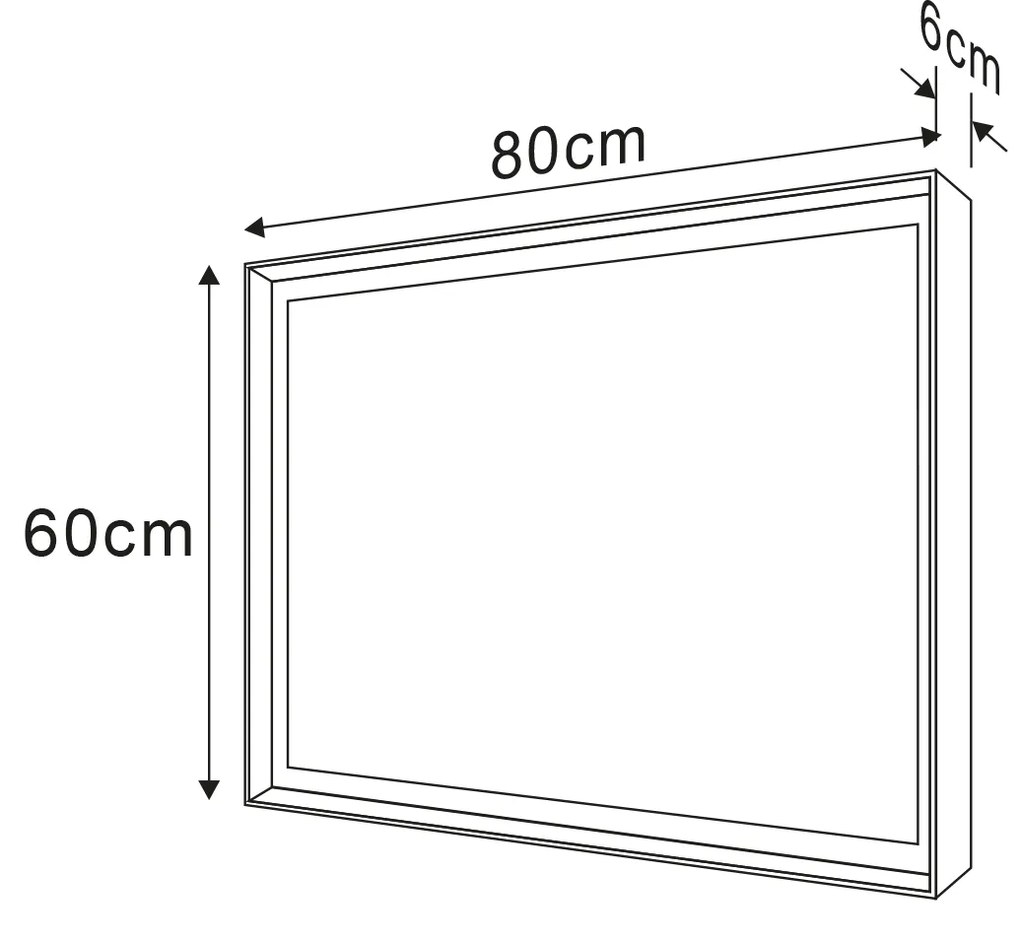 Sapho Sapho, SORT LED podsvietené zrkadlo 600x800mmm, čierna mat, ST080