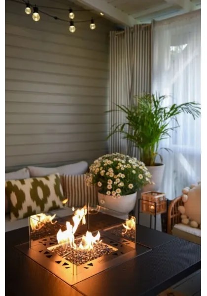 Planika Square Table GAS - Vonkajší plynový krb 79,7x90 cm 10kW