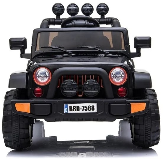 RAMIZ  Elektrické autíčko - Jeep BRD-7588 4x4 - čierne - 4x45W - 1x12V10Ah - 2023