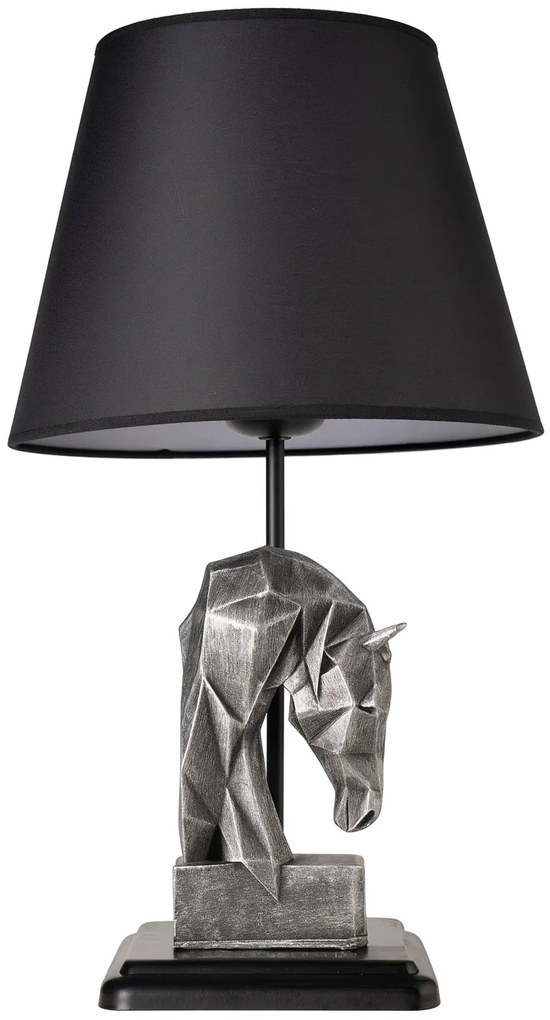 Stolní lampa Horses černá/stříbrná