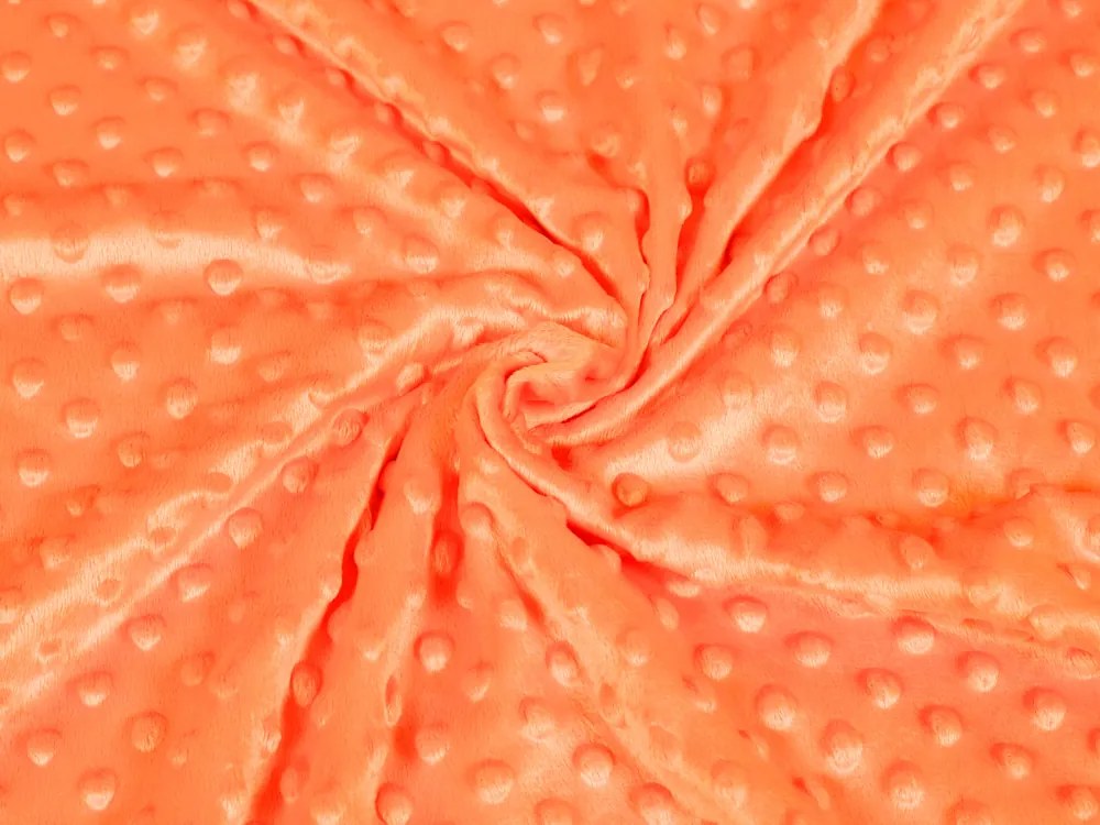 Biante Hrejivé posteľné obliečky Minky 3D bodky MKP-022 Oranžové Jednolôžko 140x200 a 70x90 cm