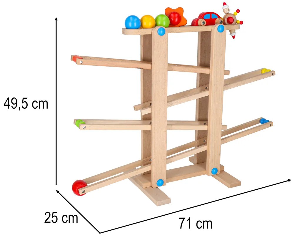 Drevená Montessori guľôčková dráha XXL KIK