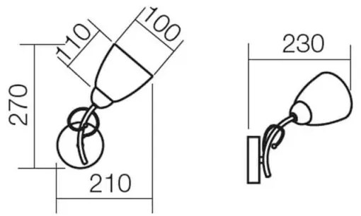 Redo 02-649 - Nástenná lampa NOELLA 1xE14/28W/230V mosadz