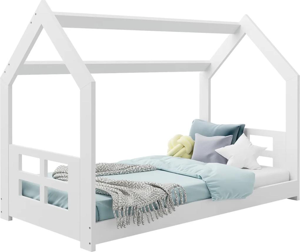 Detská posteľ DOMČEK D2D 80x160cm masív biela | AMI Nábytok