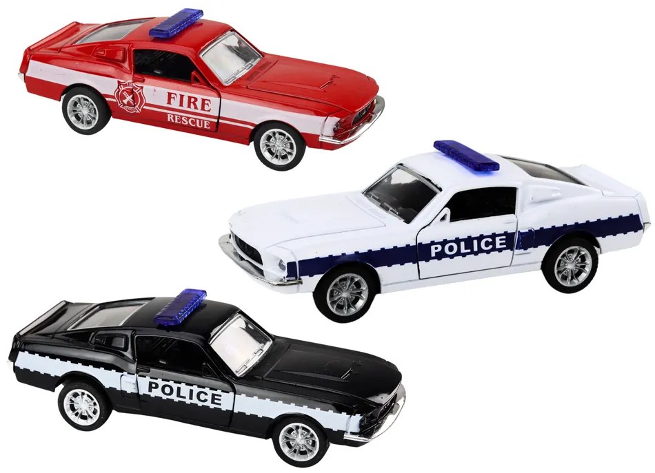 LEAN TOYS Záchranné vozidlá 1:32 Mix – policajné, hasičské