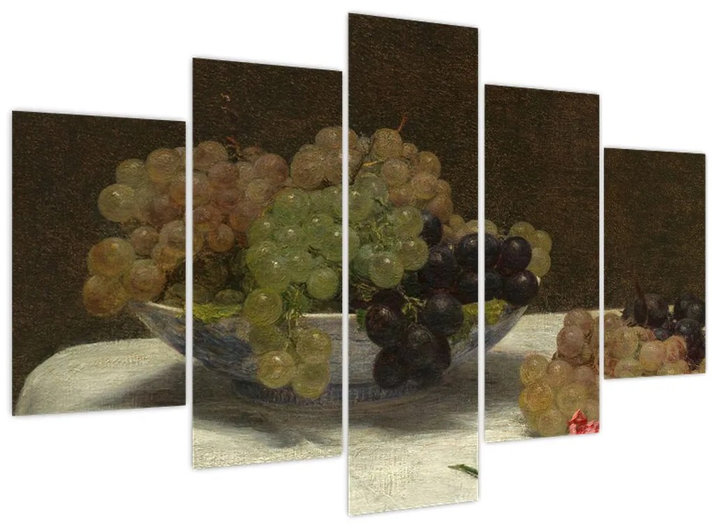 Obraz - Henri Fantin-Latour, Still Life with Grapes and a Carnation, reprodukcia (150x105 cm)