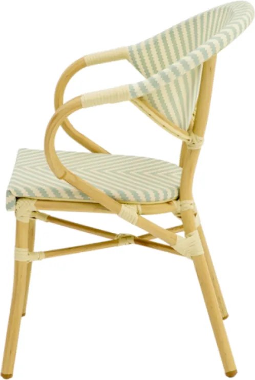 VENUS záhradná stolička s podrúčkami light green