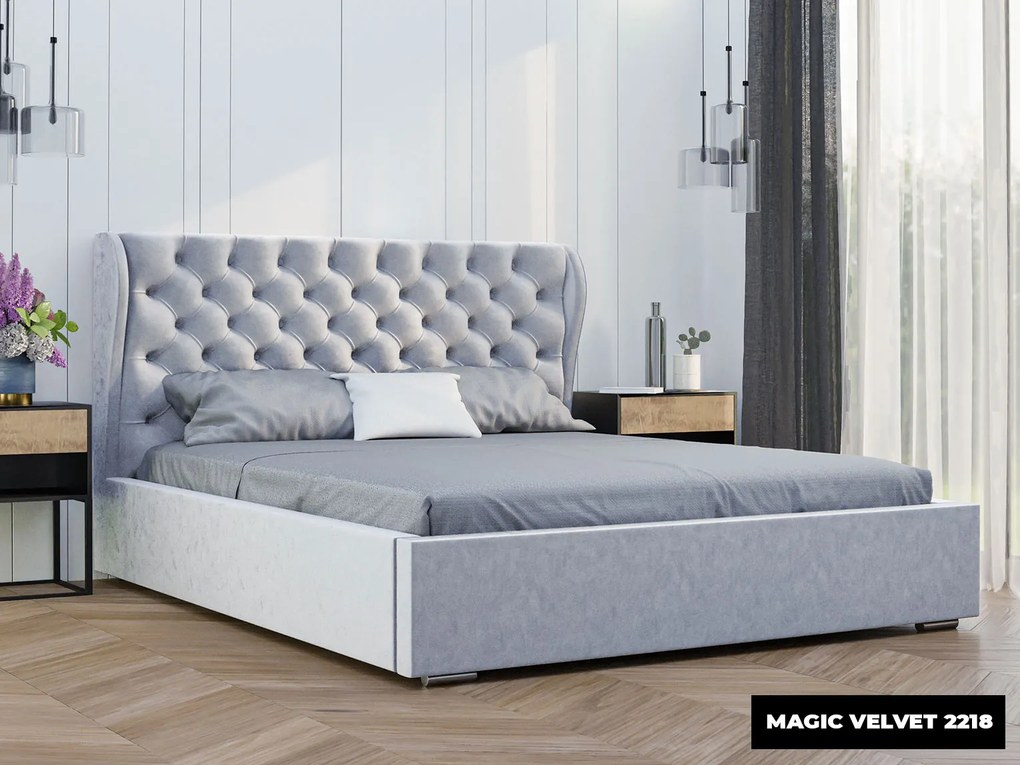 PROXIMA.store - Luxusná čalúnená posteľ LUNA ROZMER: 120 x 200 cm, TYP ROŠTU: DREVENÝ ROŠT
