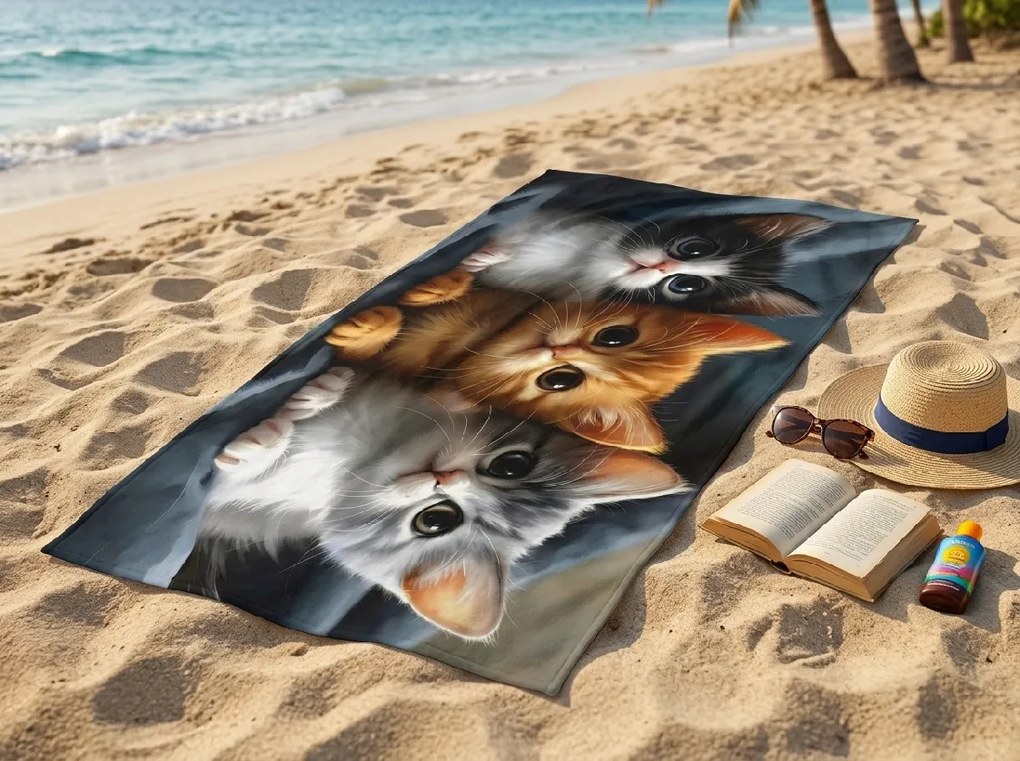 Rýchloschnúca plážová osuška CATTINO farebná 70 x 140 cm, 100% mikrovlákno