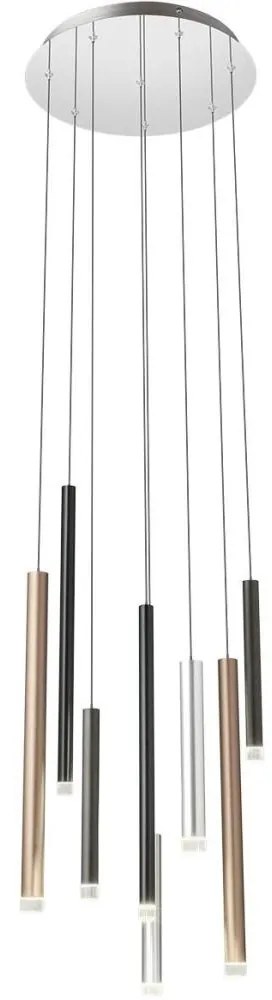 Redo 01-2053 - LED Luster na lanku MADISON 8xLED/4W/230V lesklý chróm/čierna/meď