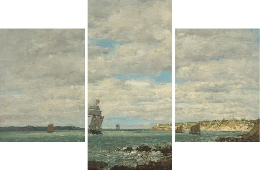 Obraz - Eugène Boudin, Coast of Brittany, reprodukcia (90x60 cm)