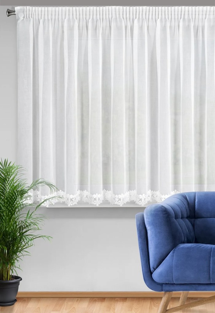 ZÁCLONA NA PÁSKE KAJA 350X155 CM CM BIELA