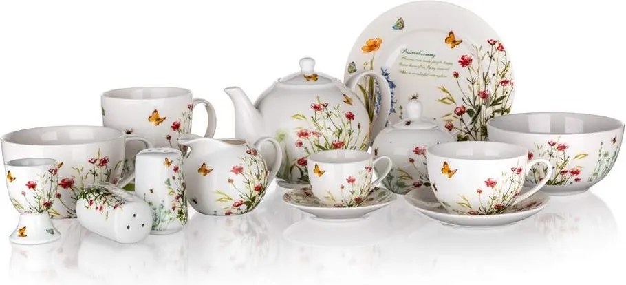 Šálka s tanierikom Lúčne kvety, 240 ml